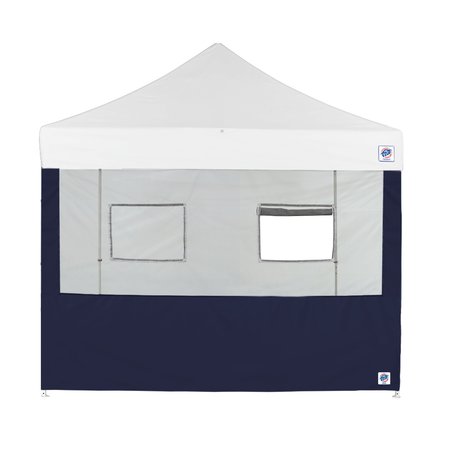 E-Z UP TAA Compliant Food Booth Sidewall with 2 Serving Windows, 8' W x 8' H, Navy Blue SW3FB8FXTMC2WNB